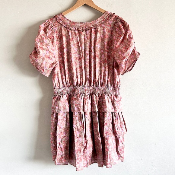 LoveShackFancy Roth Dress | Warm Taupe Sienna Floral | Size Large - Picture 5 of 15